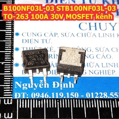 B100NF03L-03 STB100NF03L-03 B100NF03-03 B100NF03 100NF03 TO-263 100A 30V MOSFET kênh N kde9590