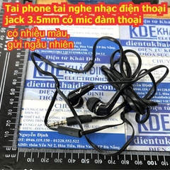Tai phone tai nghe nhạc điện thoại jack 3.5mm có mic đàm thoại kde9602