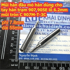 Mũi hàn đầu mỏ hàn dùng cho tay hàn trạm 907 905E lỗ 6.2mm mũi nhọn / dẹp / tròn / dao kde9603