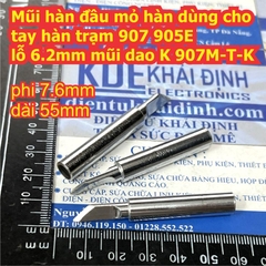 Mũi hàn đầu mỏ hàn dùng cho tay hàn trạm 907 905E lỗ 6.2mm mũi nhọn / dẹp / tròn / dao kde9603
