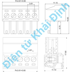 DOMINO TERMINAL ĐẦU NỐI vặn dây 2 đầu RS15EDG RS15EDGRK 2EDGRK-3.81 3.81MM Bộ đực cái 2P ~ 12P kde9625