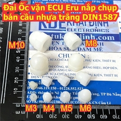 Đai Ốc vặn ECU Eru nắp chụp bán cầu nhựa trắng DIN1587 M3 ~ M8 3mm ~ 8mm kde9630