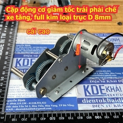 Cặp động cơ giảm tốc trái phải chế xe tăng, full kim loại 7.4V trục D 8mm kde9641