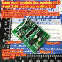 Bảng mạch RF module thu module phát 4 nút 2.4Ghz chế tàu xe điều khiển từ xa 50m loại 3A / 10A kde9643