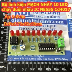 Bộ linh kiện MẠCH NHÁY 10 LED chạy đuổi nhau IC NE555 CD4017 kde9648