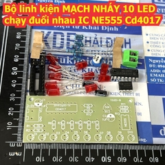 Bộ linh kiện MẠCH NHÁY 10 LED chạy đuổi nhau IC NE555 CD4017 kde9648