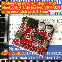Module thu nhạc âm thanh MP3 bluetooth 5.0 / 4.1 độ loa kéo VHM-314 cổng type-C / microUSB jack 3.5mm kde9200