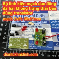 Bộ linh kiện mạch dao động đa hài không trạng thái bền dùng transistor áp 3V - 12V kde9689