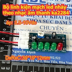 Bộ linh kiện mạch led nháy theo nhạc âm thanh ka2284 kde9690