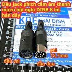 Đầu jack phích cắm âm thanh micro hội nghị DIN8 8 lõi / DIN4 4 lõi hàn dây đầu đực / cái kde9702