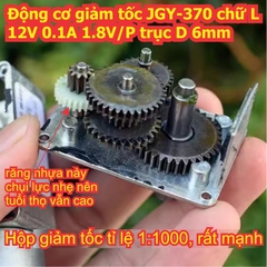 Động cơ giảm tốc 370 JGY-370 chữ L 12V 0.1A 1.8V/P trục D 6mm kde9736