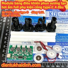 Module bảng điều khiển phun sương tạo hơi ẩm full phụ kiện cổng type-C 1, 2, 4 đầu phun kde9748