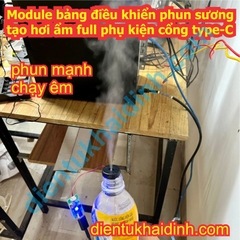 Module bảng điều khiển phun sương tạo hơi ẩm full phụ kiện cổng type-C 1, 2, 4 đầu phun kde9748