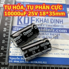 TỤ HÓA TỤ PHÂN CỰC chân dài 10000uF 25V 18*35mm kde0133