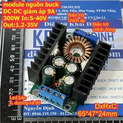module nguồn buck DC-DC giảm áp hạn dòng 9A 300W In:5-40V Out:1.2-35V kde0218