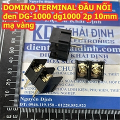 DOMINO cầu đấu đầu vặn nối dây màu đen DG-1000 10mm chân mạ vàng 2p kde0461