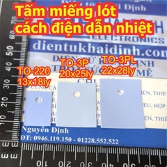 Tấm miếng lót sò cách điện dẫn nhiệt màu xám các cỡ TO-220 TO-3P TO-3PL TO-3 kde0234