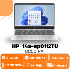 Laptop HP 14-ep0112TU-8C5L1PA (14.0 FHD | i5 1335U | 16GB | S-512GB | Intel Xe Graphics | Win11 | Bạc)