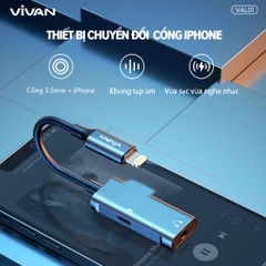 Đầu chuyển Vivan VAL01 lightning sang jack 3.5mm và lightning