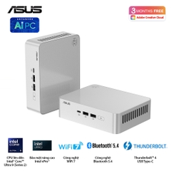 Máy Bộ Asus Mini NUC 15 PRO Plus RNUC15CRSU700000I (Intel Core Ultra 7 255H | Intel ARC | Wifi 7 | Bluetooth 5.4 | Trắng)