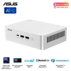 Máy Bộ Asus Mini NUC 15 PRO Plus RNUC15CRSU700000I (Intel Core Ultra 7 255H | Intel ARC | Wifi 7 | Bluetooth 5.4 | Trắng)