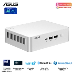 Máy Bộ Asus Mini NUC 15 PRO Plus RNUC15CRSU700000I (Intel Core Ultra 7 255H | Intel ARC | Wifi 7 | Bluetooth 5.4 | Trắng)