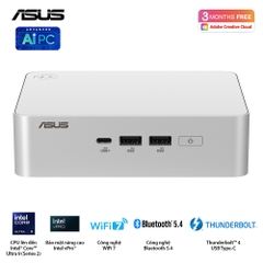 Máy Bộ Asus Mini NUC 15 PRO Plus RNUC15CRSU500000I (Intel Core Ultra 5 225H | Intel ARC | Wifi 7 | Bluetooth 5.4 | Trắng)