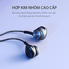 Tai Nghe Có Dây Nhét Tai VIVAN Q12 3.5mm Âm Thanh HD Bọc Dù Siêu Bền Tích Hợp Micro Đàm Thoại - HÀNG CHÍNH HÃNG