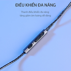 Tai Nghe Có Dây Nhét Tai VIVAN Q12 3.5mm Âm Thanh HD Bọc Dù Siêu Bền Tích Hợp Micro Đàm Thoại - HÀNG CHÍNH HÃNG