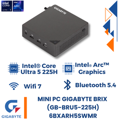 Mini PC Gigabyte Brix GB-BRU5-225H 6BXARH5SWMR (Ultra5 225H | Wifi 7 | Bluetooth 5.4 | Đen)