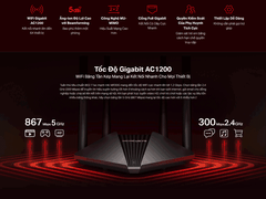 Router WiFi băng tần kép AC1200 Mercusys MR30G Gigabit