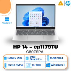 Laptop HP 14 ep1179TU - C89ZSPA (Core 5 120U | 16GB | S-512GB | 14