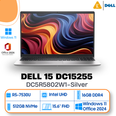 Laptop Dell 15 DC15255 DC5R5802W1 (Ryzen 5 7530U | 16GB | S-512GB | 15.6
