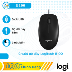 Chuột Máy Tính Có Dây Logitech B100