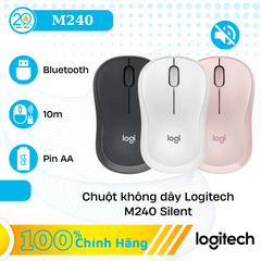 Chuột Máy Tính Không Dây Bluetooth Logitech M240 Silent