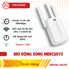 Repeater mở rộng sóng Wifi Chuẩn N Mercusys MW300RE