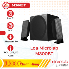 Loa Vi Tính Microlab M300BT (Loa 2.1/ 38W/ RCA/ USB/ SD/ BT/ Đen)