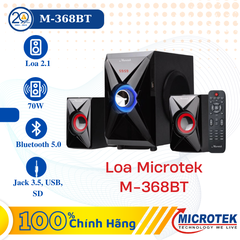 Loa Vi Tính Microteck M-368BT (Loa 2.1/ 70W/ RCA/ USB/ SD/ BT/ Đen)