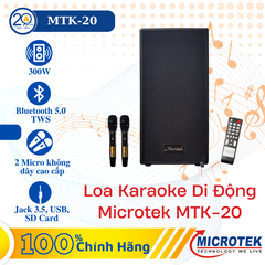 Loa Karaoke Di Động Microtek MTK-20 (300W/ BT5.0/ Micro UHF/ USB/ TF)