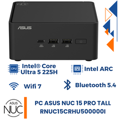 Máy Bộ Asus Mini NUC 15 PRO Tall RNUC15CRHU500000I (Intel Core Ultra 5 225H | Intel ARC | Wifi 7 | Bluetooth 5.4 | Đen)