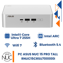 Máy Bộ Asus Mini NUC 15 PRO Plus RNUC15CRSU700000I (Intel Core Ultra 7 255H | Intel ARC | Wifi 7 | Bluetooth 5.4 | Trắng)