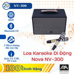 Loa Karaoke Di Động Nova Audio NV-300 Platinum (300W/ BT 5.0/ Micro UHF/ TF/ USB)