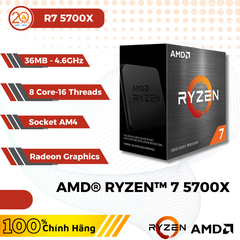CPU AMD RYZEN 7 5700X (36MB | 8C-16T | 4.6GHz | Socket AM4)