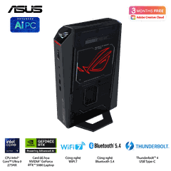 Máy Bộ Gaming Asus Mini NUC ROG RNUC15JNK9X289A0 (Intel Core Ultra 9 275HX | Intel ARC/Nvidia RTX 5080 16GB GDDR7  | Wifi 7 | Bluetooth 5.4 | Đen)