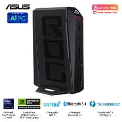 Máy Bộ Gaming Asus Mini NUC ROG RNUC15JNK9X289A0 (Intel Core Ultra 9 275HX | Intel ARC/Nvidia RTX 5080 16GB GDDR7  | Wifi 7 | Bluetooth 5.4 | Đen)