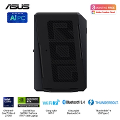 Máy Bộ Gaming Asus Mini NUC ROG RNUC15JNK9X289A0 (Intel Core Ultra 9 275HX | Intel ARC/Nvidia RTX 5080 16GB GDDR7  | Wifi 7 | Bluetooth 5.4 | Đen)