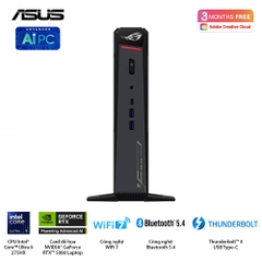 Máy Bộ Gaming Asus Mini NUC ROG RNUC15JNK9X289A0 (Intel Core Ultra 9 275HX | Intel ARC/Nvidia RTX 5080 16GB GDDR7  | Wifi 7 | Bluetooth 5.4 | Đen)