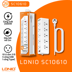 Ổ Cắm Điện Đa Năng LDNIO SC10610 (Trắng)