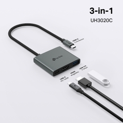 Hub TP-Link UH3020C Mở Rộng Kết Nối Type C ra 3 Cổng (HDMI, Power Delivery 100W, USB A)