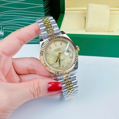 Rolex Niềng Khía |Nam Giới |Mặt Vàng |Dây Kim Loại Demi Gold |Máy Cơ (Automatic) |Size 41mm